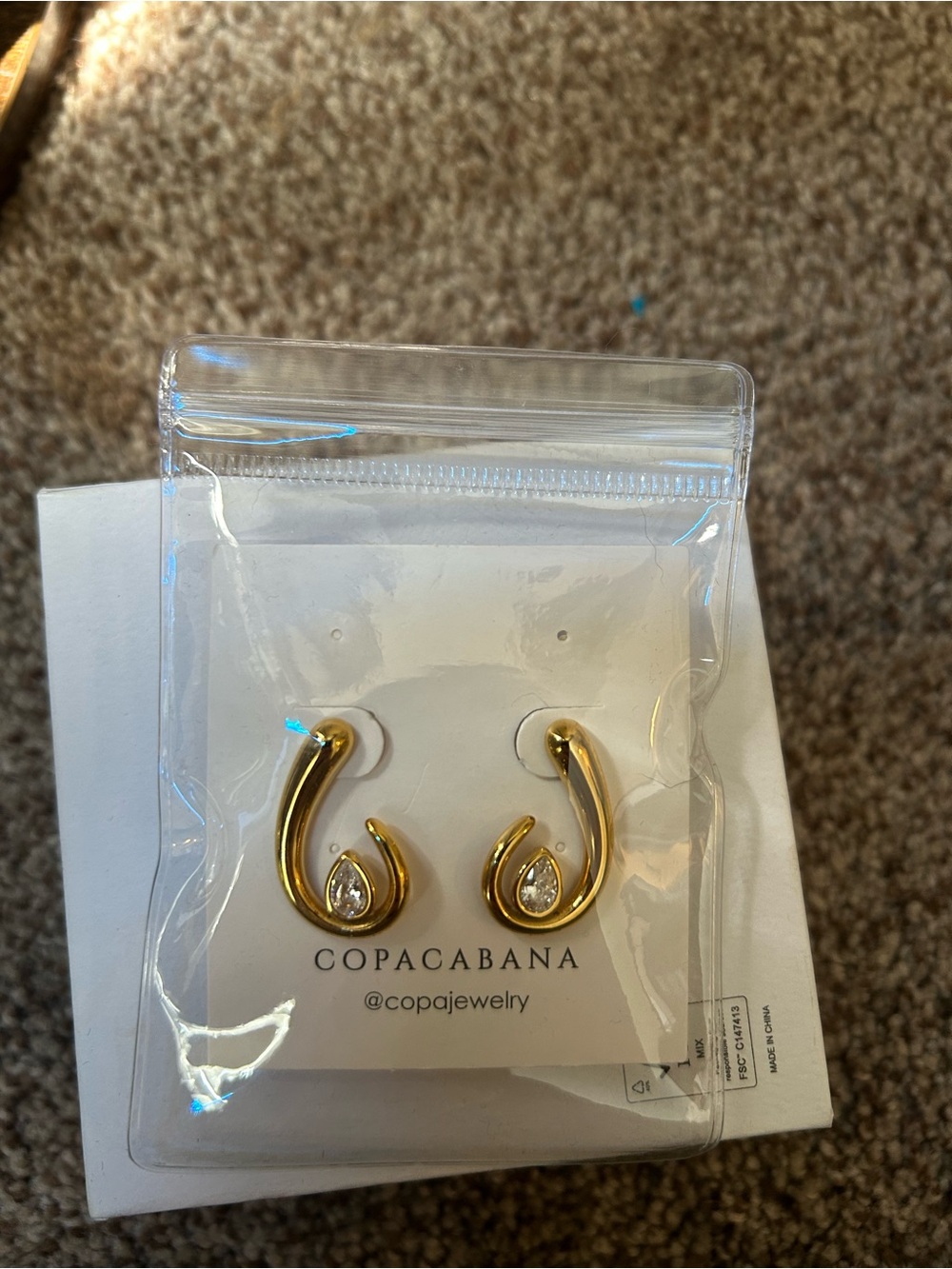 Gold Teardrop Hoop Earrings